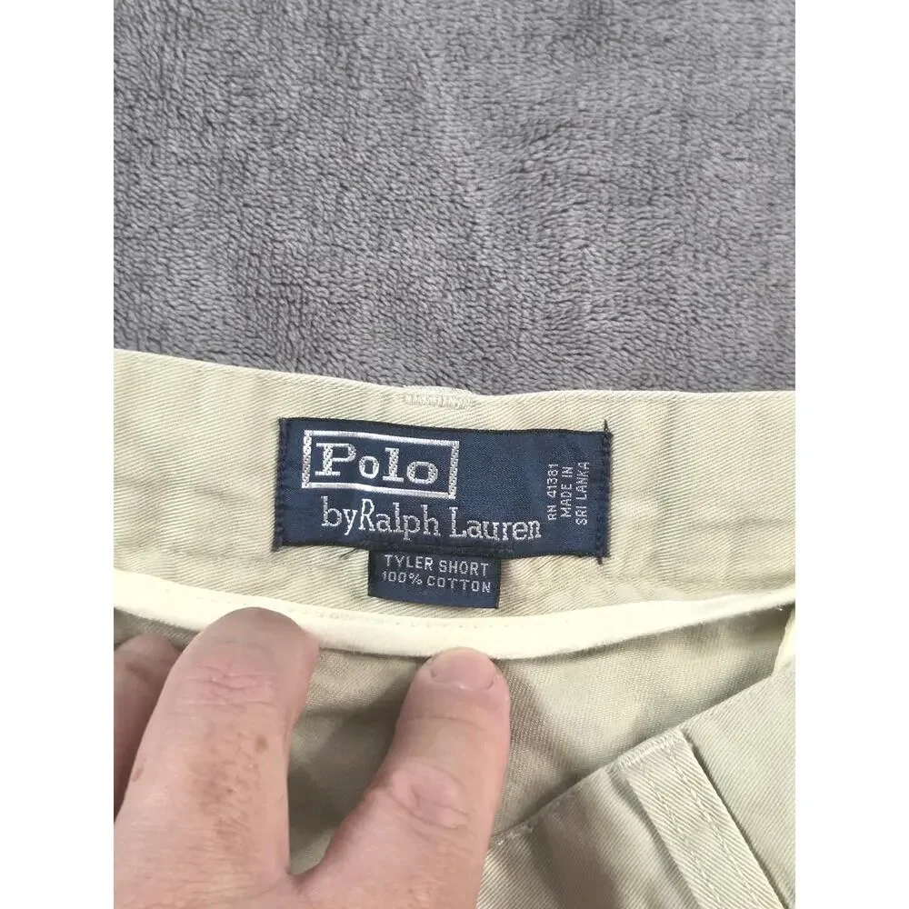 Polo Ralph Lauren Men's Beige Tyler Shorts Size 34 Classic Chino 100% Cotton C36